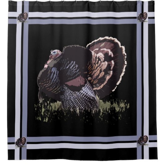 ERNTEDANK WILD TÜRKEI DUSCHVORHANG (Vorderseite)