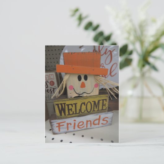 Erntedank Willkommen Postkarte (Stehend Vorderseite)