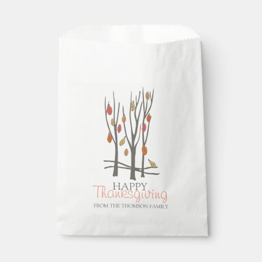 Erntedank Winterbaum personalisierte Geschenktasch Geschenktütchen (Vorderseite)