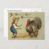 Erntedank Wises Feiertagspostkarte (Vorne/Hinten)