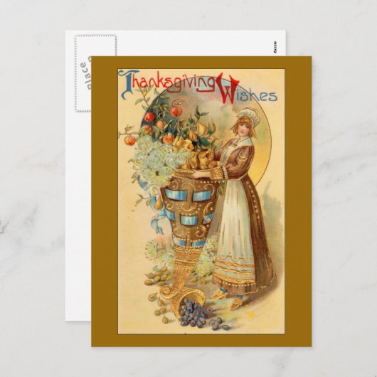 Erntedank Wises Feiertagspostkarte (Vorne/Hinten)