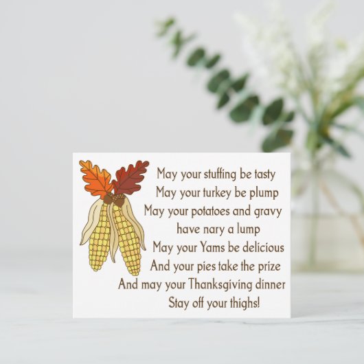 Erntedank Wises Postkarte (Stehend Vorderseite)