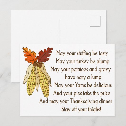 Erntedank Wises Postkarte (Vorne/Hinten)