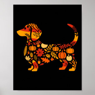 Erntedank Womens Herbst Pumpkin Herbst Dackel Poster
