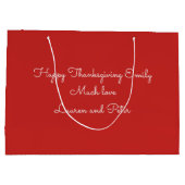 Erntedank Word Art/custom message on back Große Geschenktüte (Rückseite)