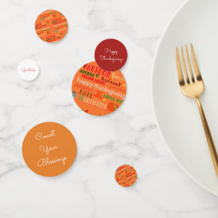 Erntedank Words-Herbstfarben Konfetti