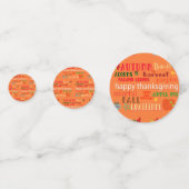 Erntedank Words-Herbstfarben Konfetti (Vorderseiten)