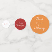 Erntedank Words-Herbstfarben Konfetti (Rückseiten)