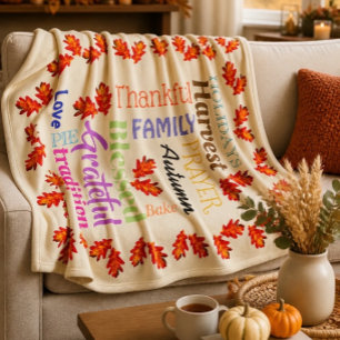 Erntedank-Wortliste Fleece-Decke Fleecedecke