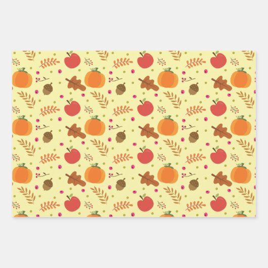 Erntedank Wrapping Paper Flat Sheet Set 3 Geschenkpapier Set (Vorderseite 2)