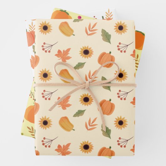 Erntedank Wrapping Paper Flat Sheet Set 3 Geschenkpapier Set (Beispiel)