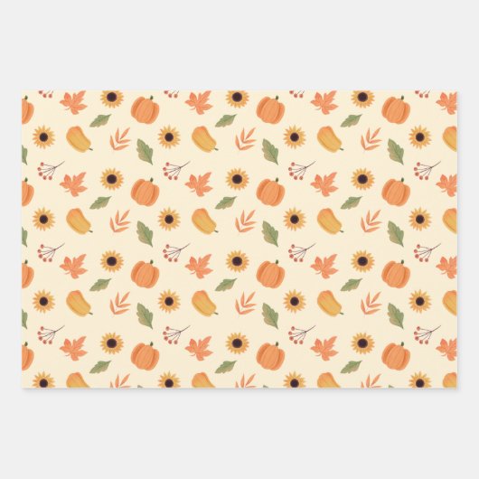 Erntedank Wrapping Paper Flat Sheet Set 3 Geschenkpapier Set (Vorderseite)