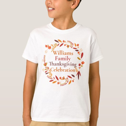 Erntedank Wreath Custom Family Wiedersehen Kids T-Shirt (Vorderseite)