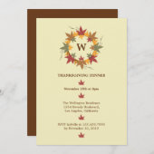 Erntedank Wreath Dinner Party Einladung (Vorne/Hinten)