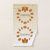 Erntedank Wreath Grateful Simple Maple Blätter Badhandtuch Set (Handtuch)