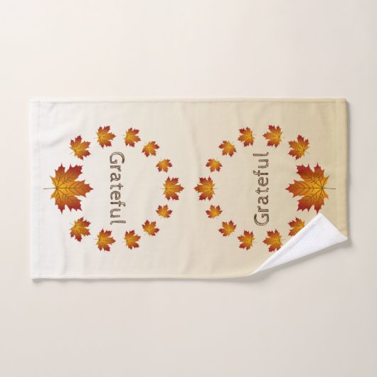 Erntedank Wreath Grateful Simple Maple Blätter Badhandtuch Set (Handtuch)