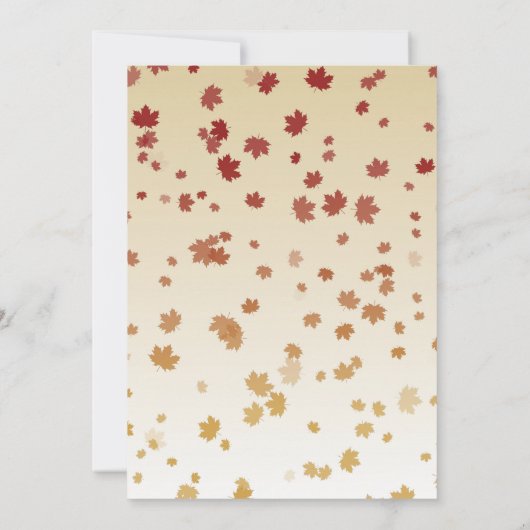 Erntedank Wreath Grateful Simple Maple Blätter Einladung (Rückseite)