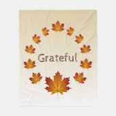 Erntedank Wreath Grateful Simple Maple Blätter Fleecedecke (Vorderseite)