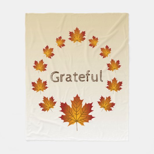 Erntedank Wreath Grateful Simple Maple Blätter Fleecedecke (Vorderseite)