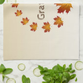 Erntedank Wreath Grateful Simple Maple Blätter Geschirrtuch (Gefaltet)