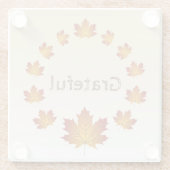 Erntedank Wreath Grateful Simple Maple Blätter Glasuntersetzer (Rückseite)