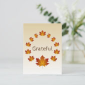 Erntedank Wreath Grateful Simple Maple Blätter Postkarte (Stehend Vorderseite)