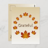 Erntedank Wreath Grateful Simple Maple Blätter Postkarte (Vorne/Hinten)