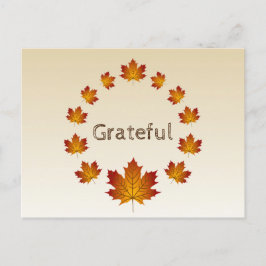 Erntedank Wreath Grateful Simple Maple Blätter Postkarte