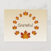Erntedank Wreath Grateful Simple Maple Blätter Postkarte (Vorderseite)