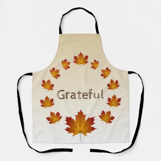 Erntedank Wreath Grateful Simple Maple Blätter Schürze (Vorderseite)