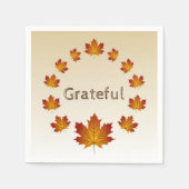 Erntedank Wreath Grateful Simple Maple Blätter Serviette (Vorderseite)
