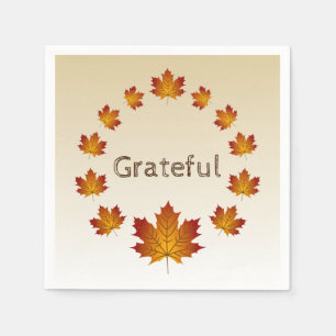 Erntedank Wreath Grateful Simple Maple Blätter Serviette
