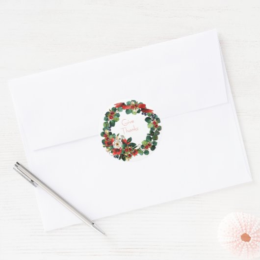 Erntedank Wreath Runder Aufkleber (Umschlag)