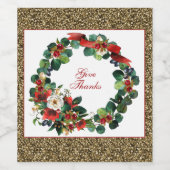 Erntedank Wreath Wreath-Farbdesign Weinetikett (Einzelnes Label)