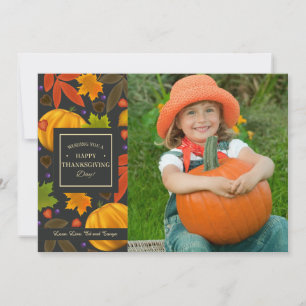 Erntedank wünscht Fotokarte (schwarz) Feiertagskarte