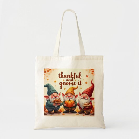 Erntedank wünscht Gnome Tragetasche (Vorne)