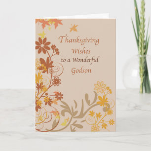 Erntedank wünscht Godson-Herbstlaube und Blume Karte