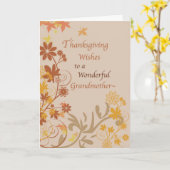 Erntedank wünscht Großmutter-Herbstlaub Karte (Gelbe Blume)