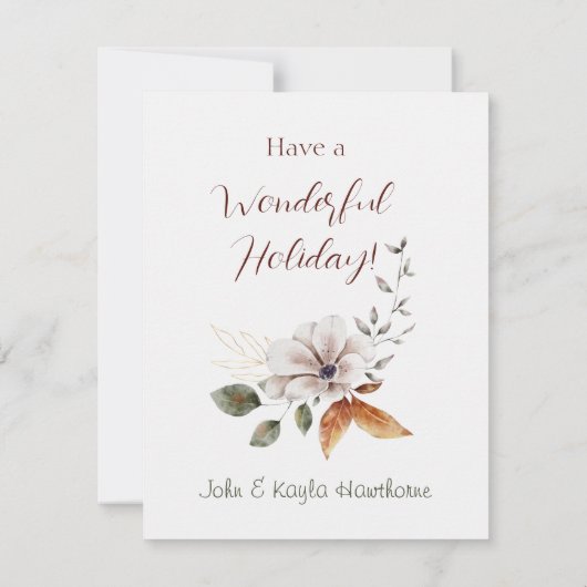 Erntedank wünscht Holiday Pumpkin Watercolor Mitteilungskarte (Rückseite)