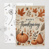 Erntedank wünscht Karten (Vorne/Hinten)