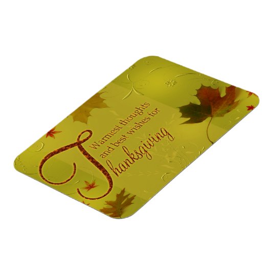 Erntedank wünscht Typografie-Blätter Magnet (Linke Seite)