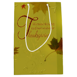 Erntedank wünscht Typografie-Blätter Mittlere Geschenktüte