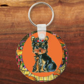 Erntedank Yorkie Poo Schlüsselanhänger (Vorderseite)