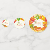 Erntedank Zitat Orange Herbstlaub Kranz-Tabelle Konfetti (Vorderseiten)