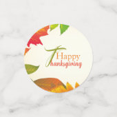 Erntedank Zitat Orange Herbstlaub Kranz-Tabelle Konfetti (Klein Vorderseite)