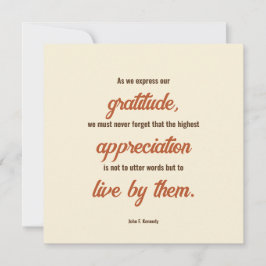 Erntedank Zitat von John F. Kennedy Einladung