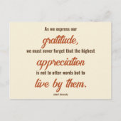 Erntedank Zitat von John F. Kennedy zweiseitig Postkarte (Vorderseite)