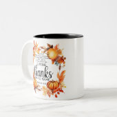 Erntedank Zweifarbige Tasse (Vorderseite Links)