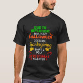 Erntedank zwischen hässlichen Weihnachtspulli T-Shirt (Vorderseite)