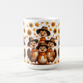 Erntedankbecher mit Truthahnfamilie Kaffeetasse (Mittel)